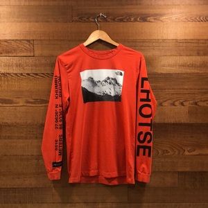 NorthFace Orange Longsleeve Mountain Range Medoum